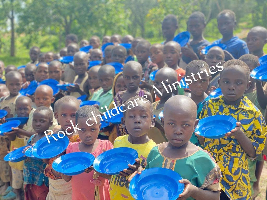 Children with food