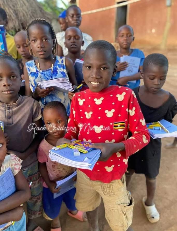 Children with school supplies